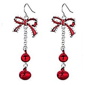 Christmas Bow Bell Drop Earrings